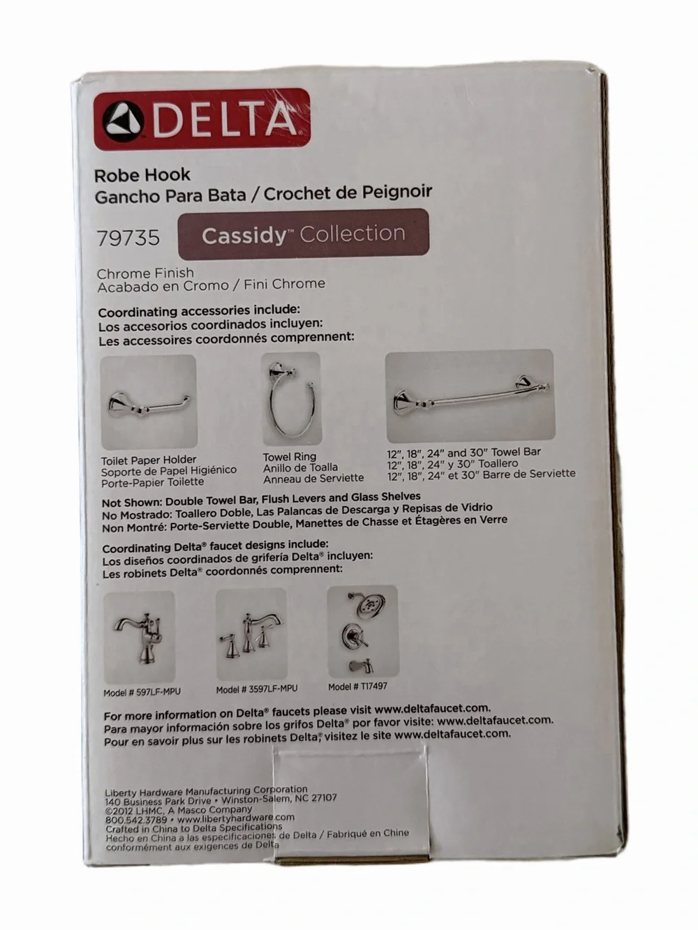 Delta Double Towel Hook for Bathroom or Kitchen| Polished Chrome | Cassidy
